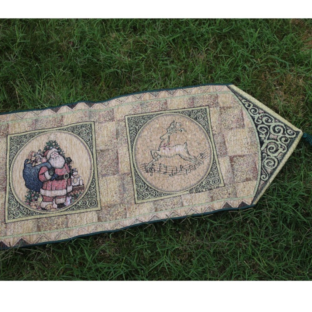 Elegant Dan Morris Tapestry Christmas Table Runner: 70" x 12.5"